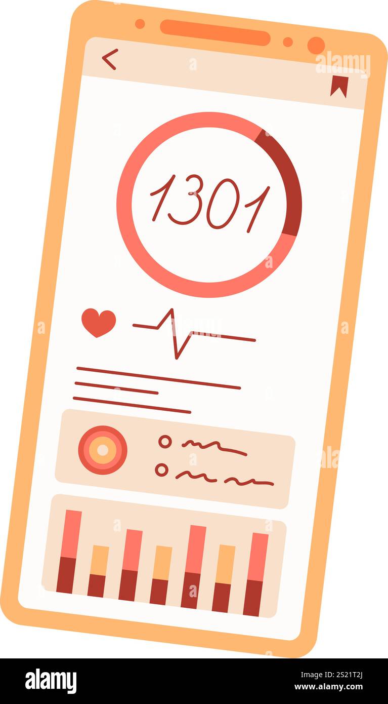 Smartphone App For Fitness Activity Tracking Stock Vector