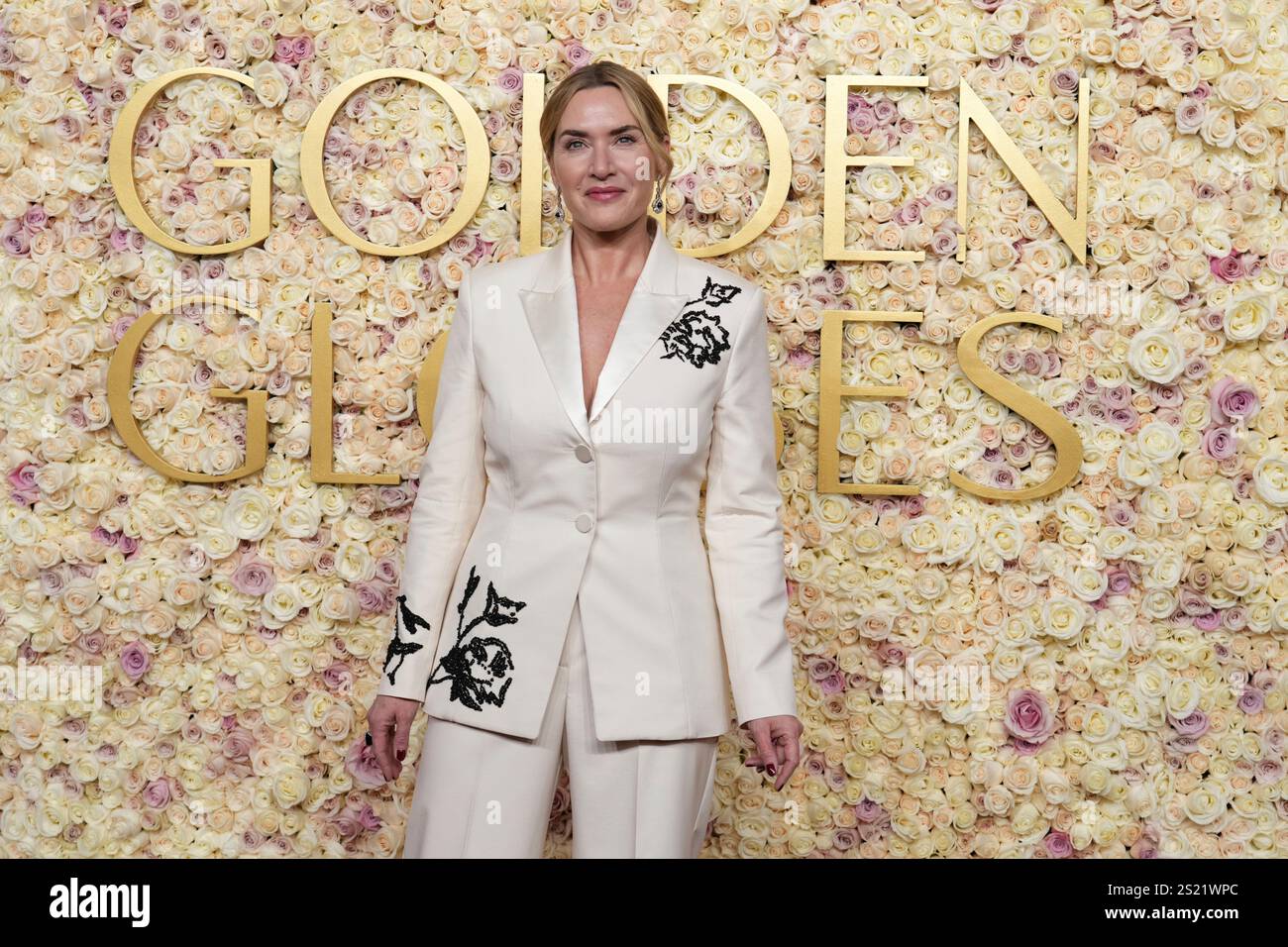 Kate Winslet arrives at the 82nd Golden Globes on Sunday, Jan. 5, 2025, at the Beverly Hilton in