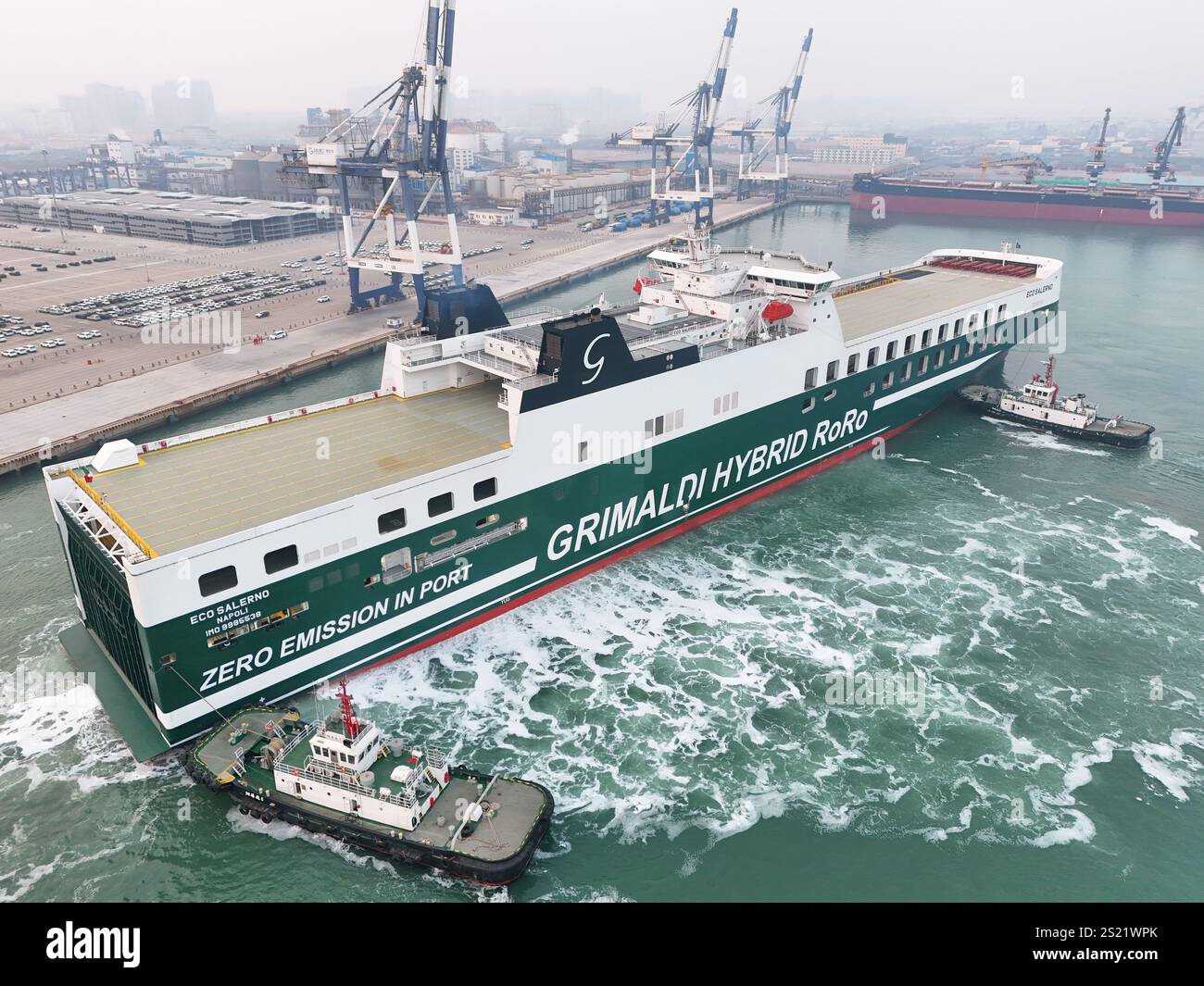 January Ship YANTAI, CHINA - JANUARY 5, 2025 - The world's largest cargoes ro-ro ...