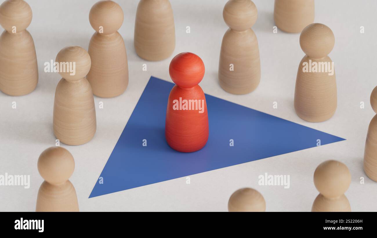 Psychological disorder concept. Dark triad and anti-social personality traits.3D rendering on white background. Stock Photo