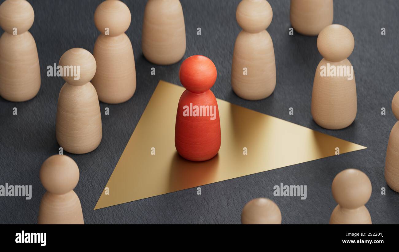 Psychological disorder concept. Dark triad and anti-social personality traits.3D rendering on black background. Stock Photo