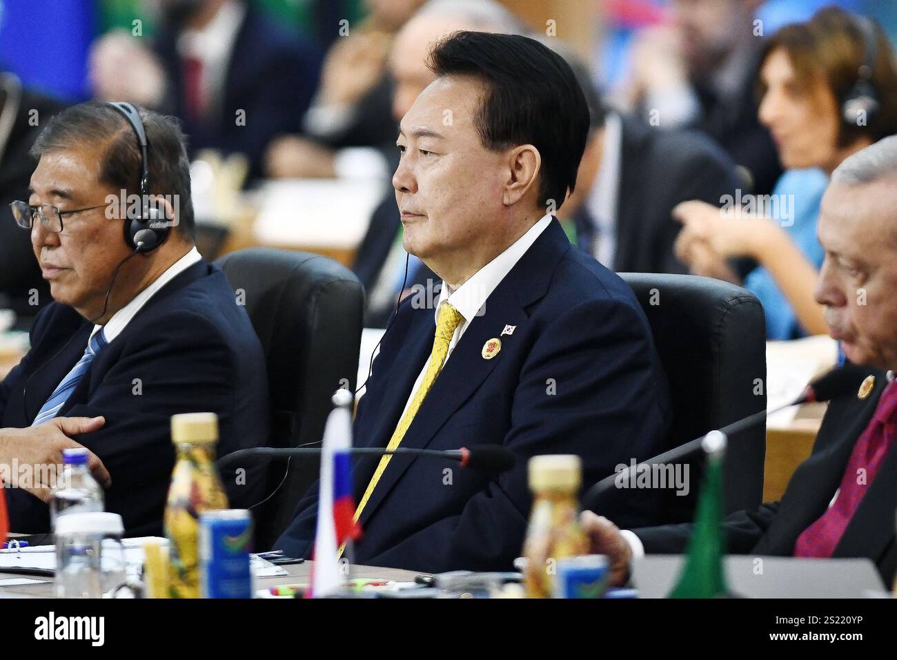 Rio de Janeiro, Brazil, November 19, 2024. Yoon Suk Yeol, president of South Korea, during a meeting at the G20 plenary. Stock Photo