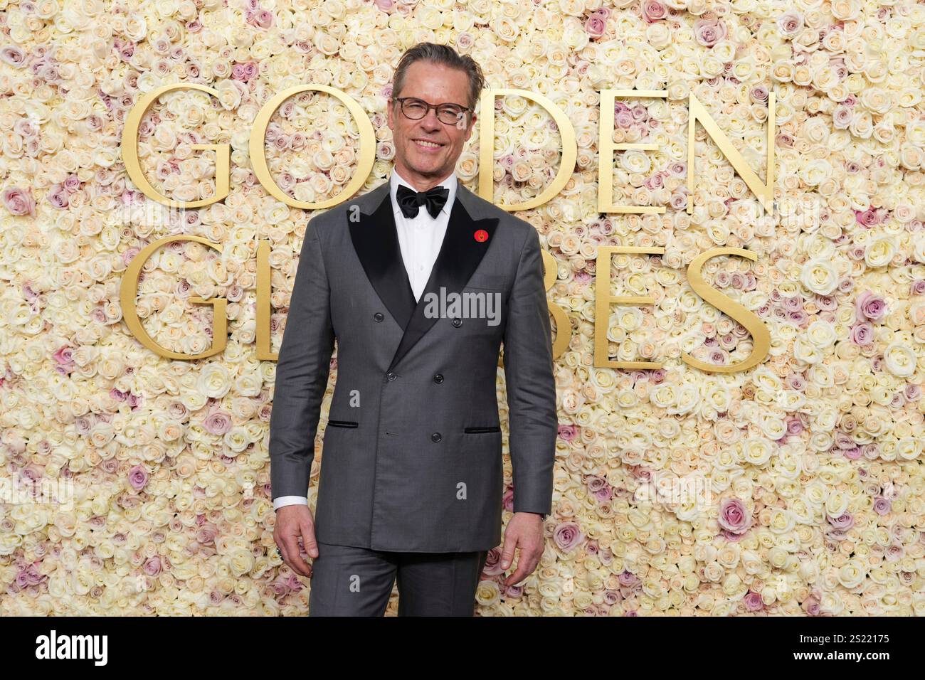 Guy Pearce arrives at the 82nd Golden Globes on Sunday, Jan. 5, 2025, at the Beverly Hilton in