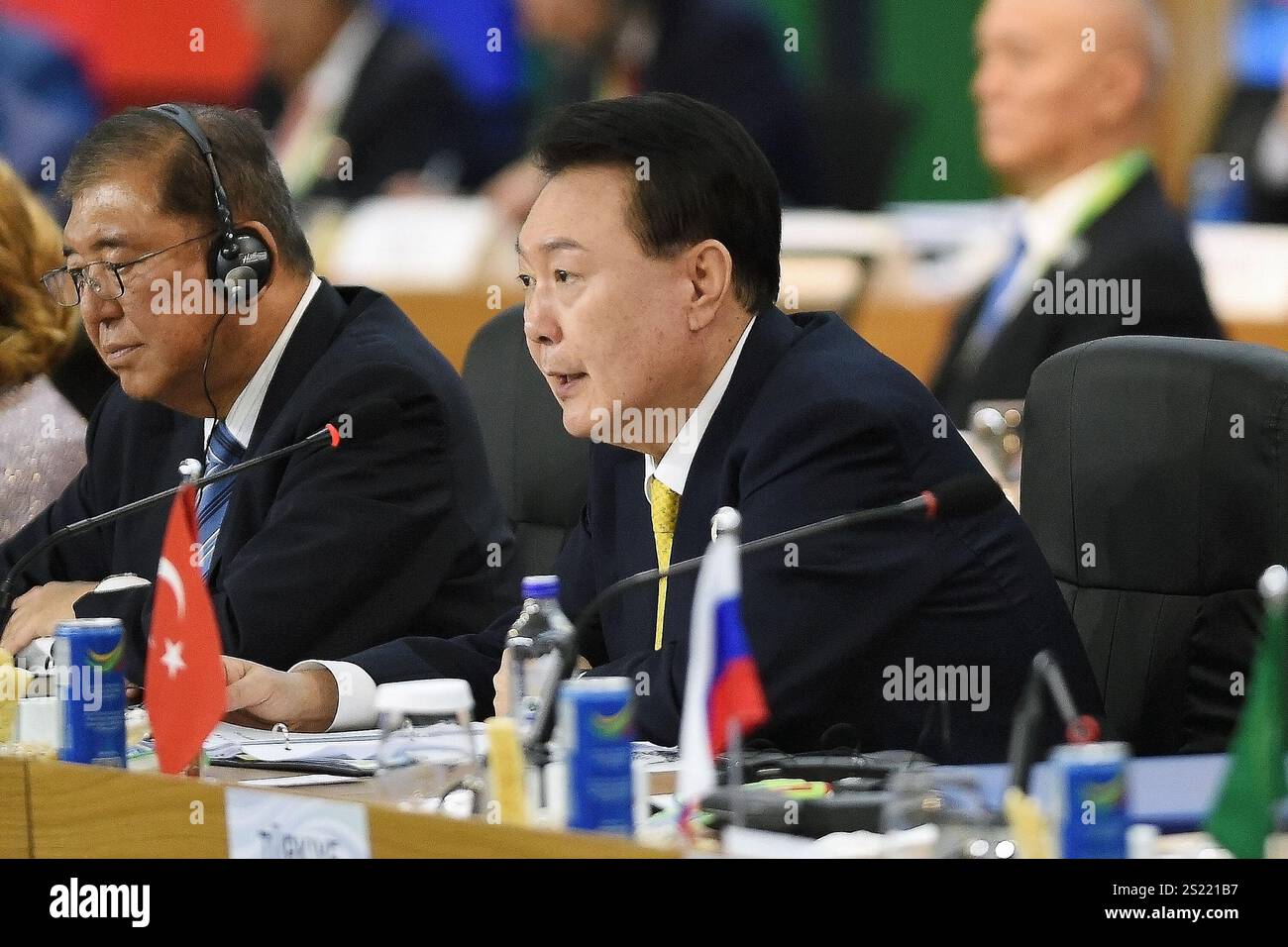 Rio de Janeiro, Brazil, November 19, 2024. Yoon Suk Yeol, president of South Korea, during a meeting at the G20 plenary. Stock Photo