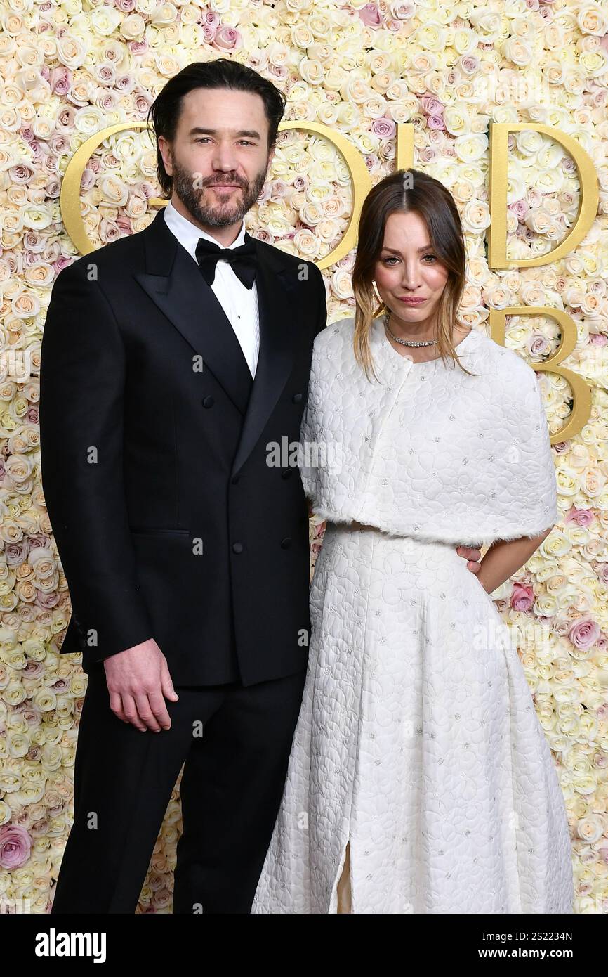 Tom Pelphrey And Kaley Cuoco Attends The 82nd Annual Golden Globe Tom Pelphrey And Kaley Cuoco Attends The 82nd Annual Golden Globe Awards At The Beverly Hilton On January 05 2025 In Beverly Hills California Photo Casey Usa 2S2234N