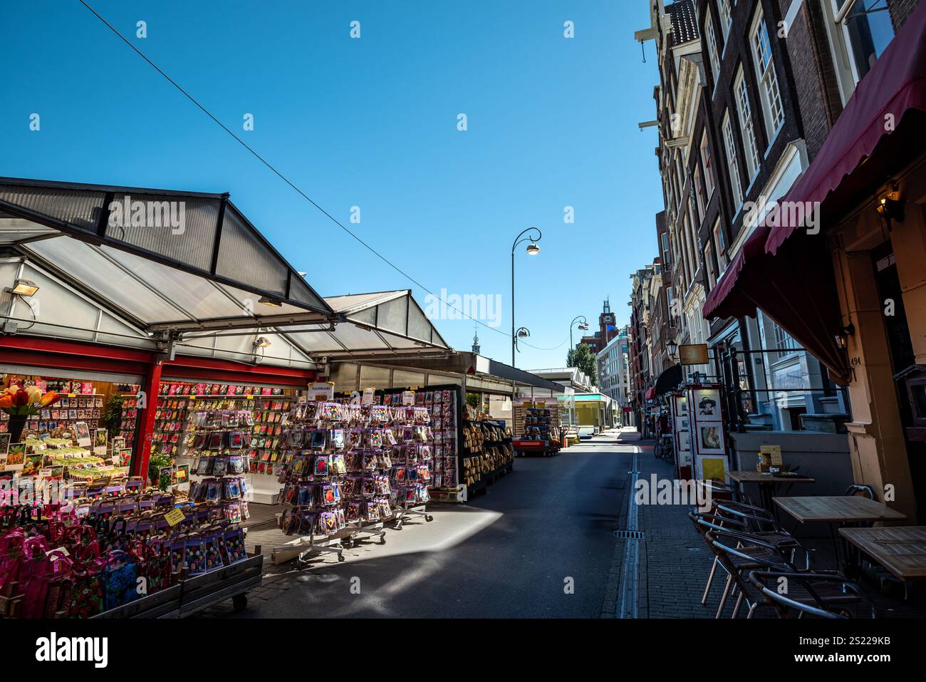 Bloemenmarkt Stalls on a Sunny Day - Amsterdam, Netherlands Stock Photo