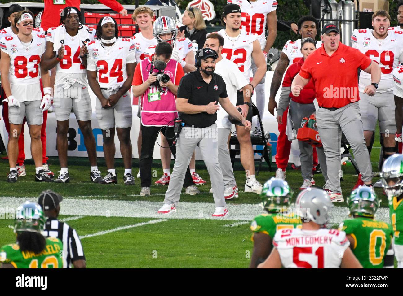 Ohio State Buckeyes head coach Ryan Day during the Rose Bowl game