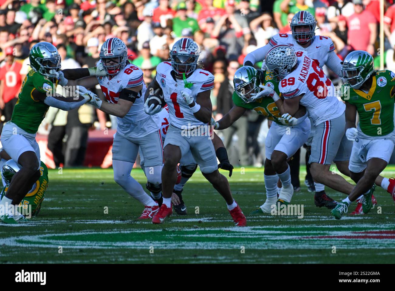 Ohio State Buckeyes running back Quinshon Judkins (1) during the Rose