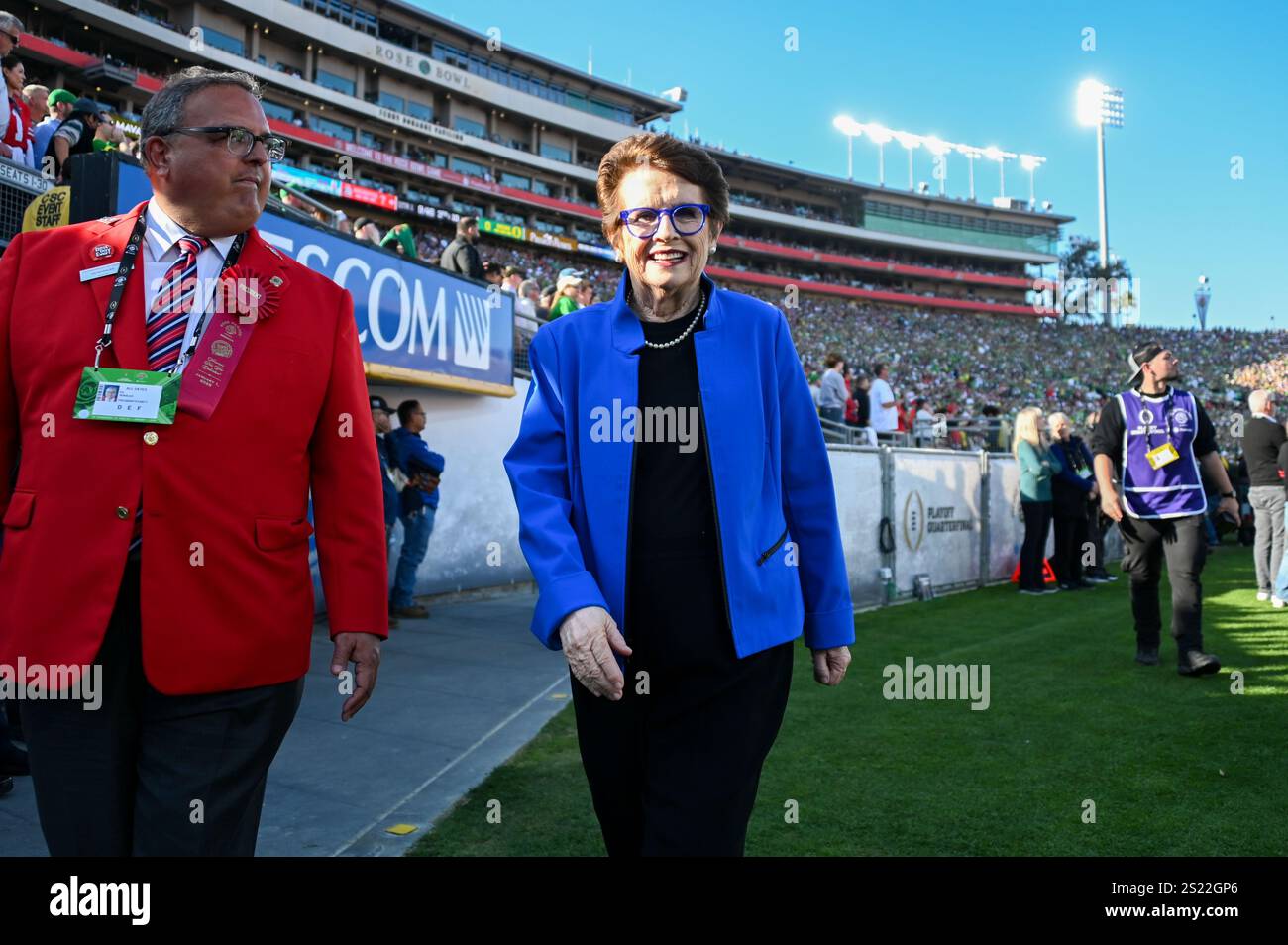 Billie Jean King during the Rose Bowl game, Wednesday, Jan 1, 2025, in