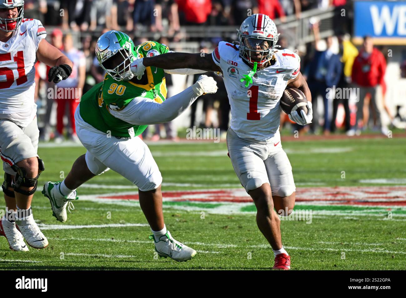 Ohio State Buckeyes running back Quinshon Judkins (1) during the Rose