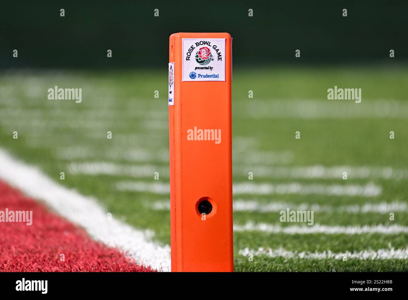 Detailed view of the Rose Bowl Game pylon during the Rose Bowl game