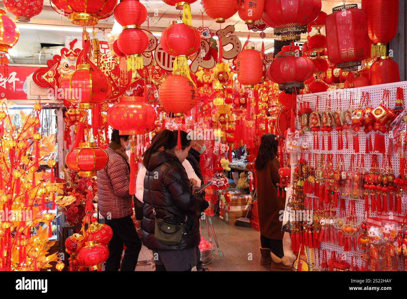 People shop Spring Festival goods at a market in Shanghai, China, 3