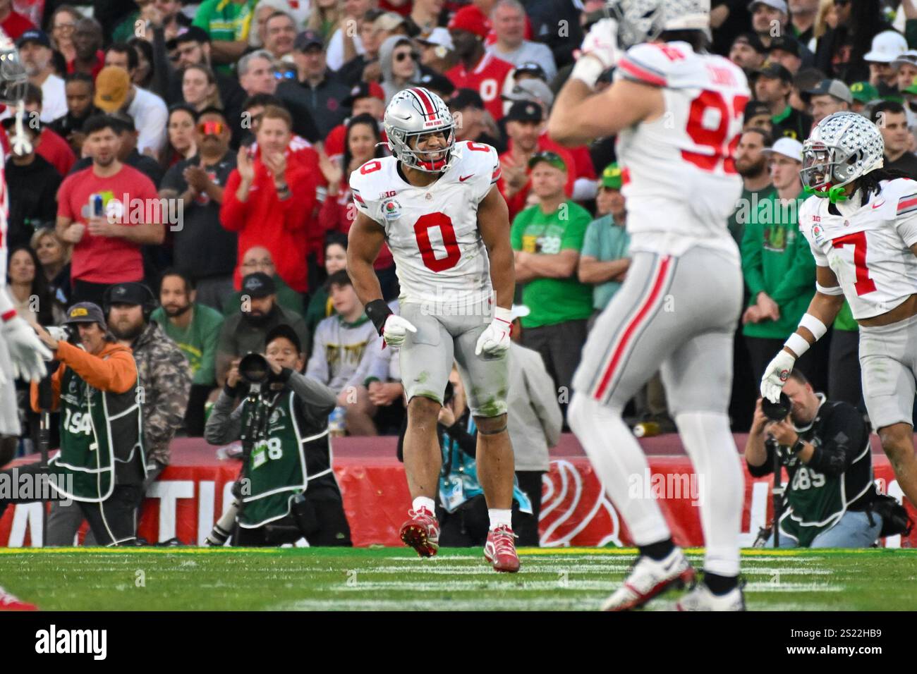 Ohio State Buckeyes linebacker Cody Simon (0) during the Rose Bowl game