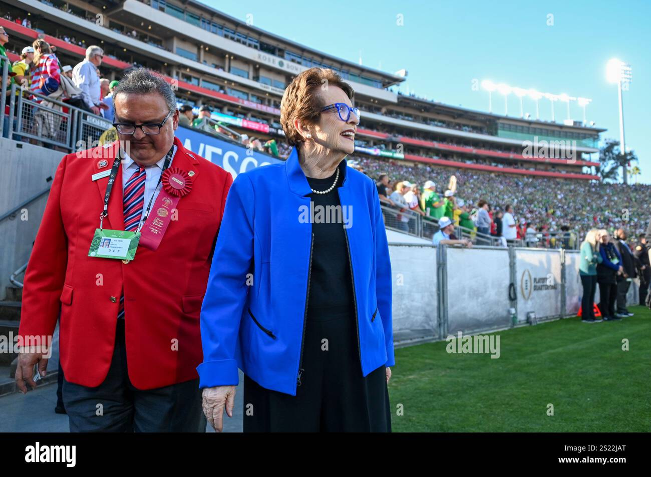 Billie Jean King during the Rose Bowl game, Wednesday, Jan 1, 2025, in