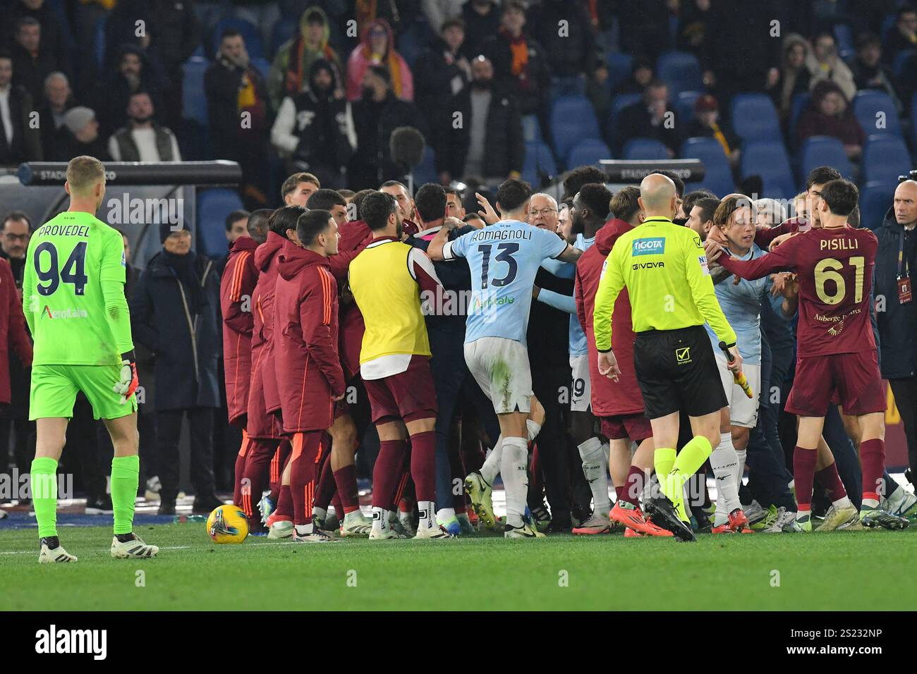Roma Riot Rome, Italy. 05th Jan, 2025. Riot between Lazio player's and Roma ...