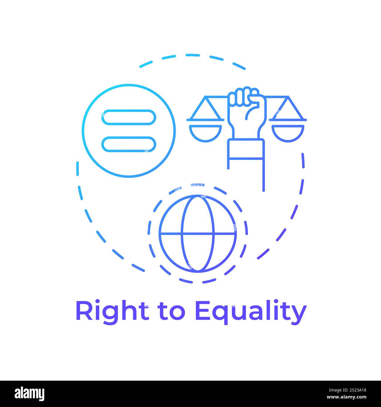 Equality right blue gradient concept icon Stock Vector