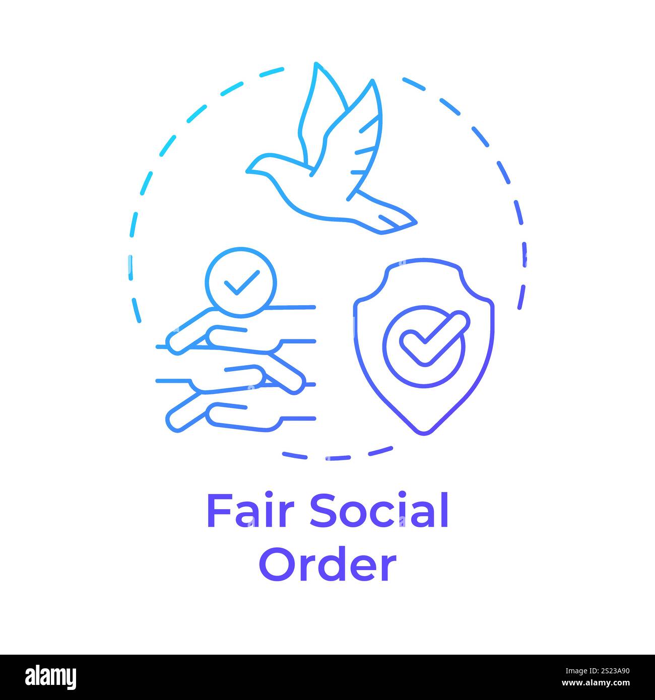 Fair social order blue gradient concept icon Stock Vector