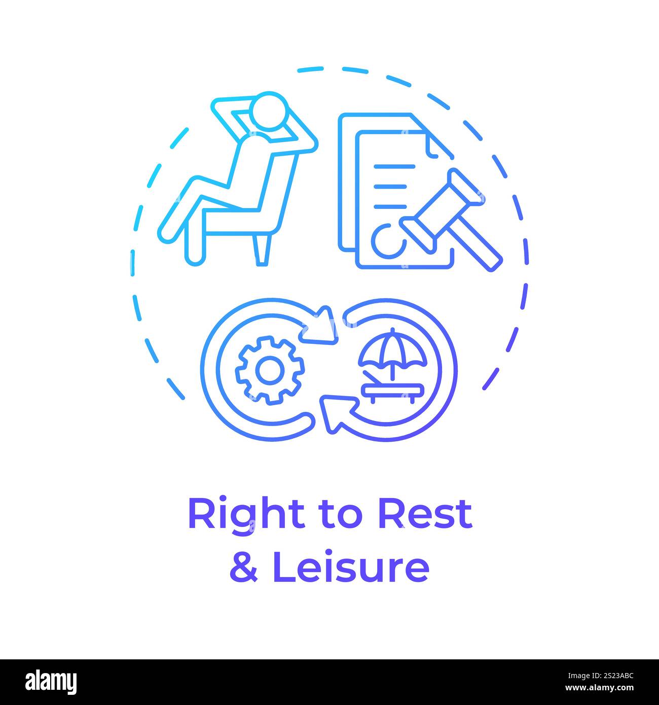Right to rest and leisure blue gradient concept icon Stock Vector