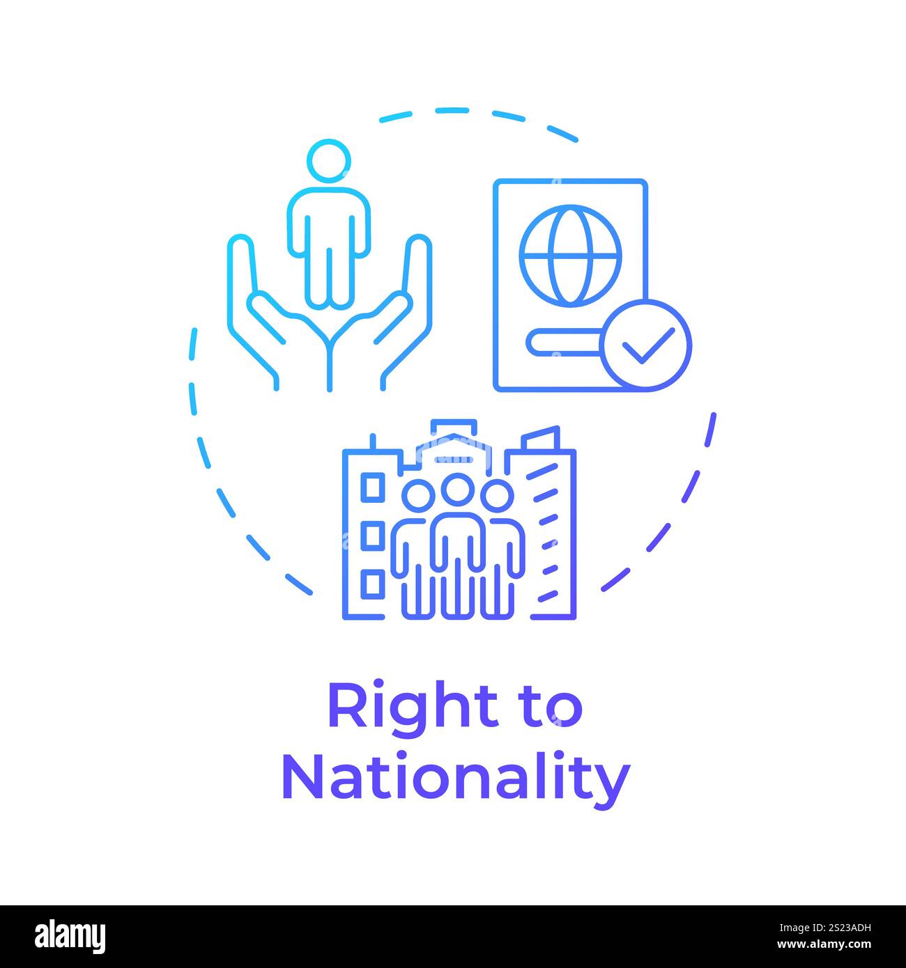 Nationality right blue gradient concept icon Stock Vector