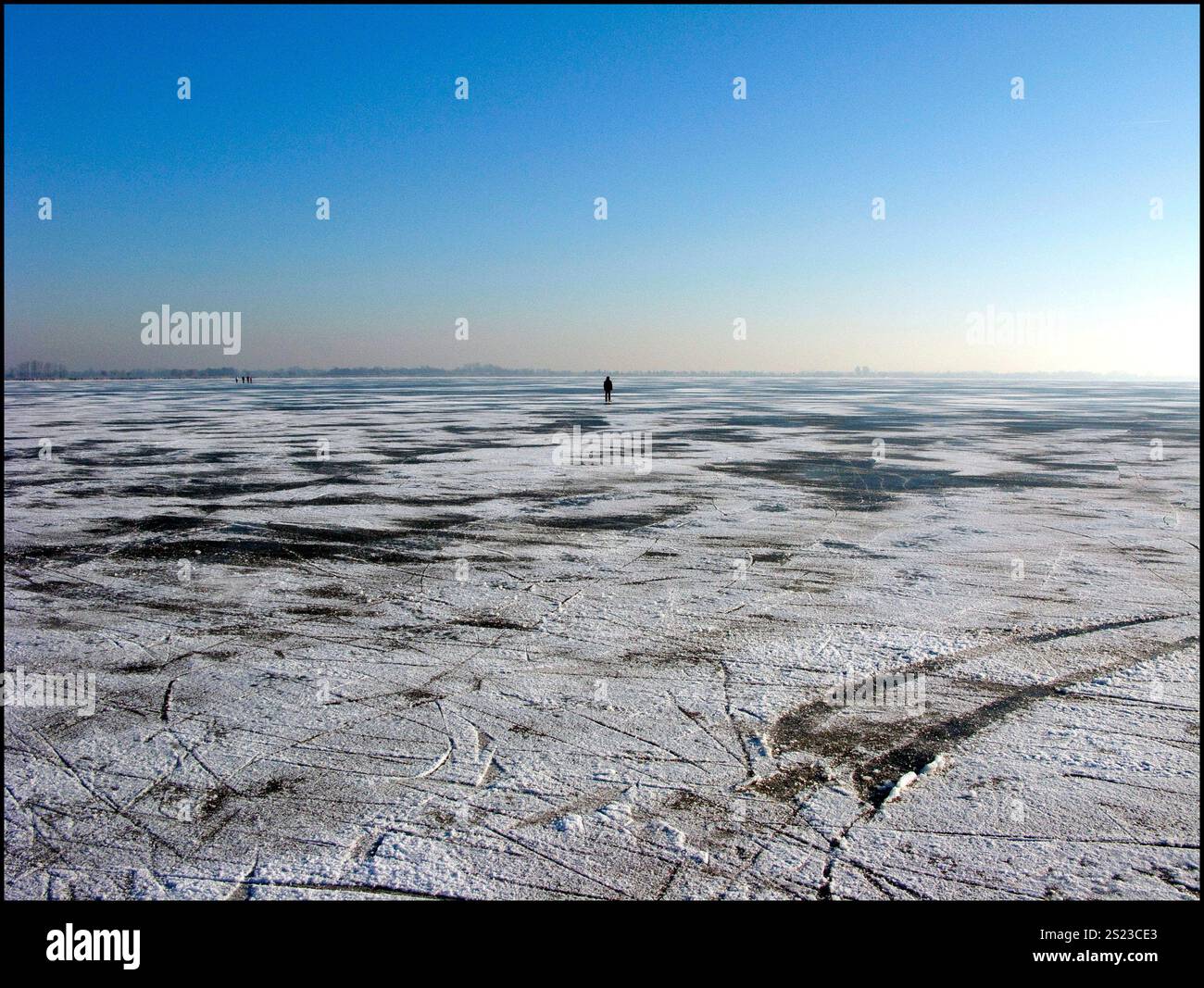 Skating tour in Weerribben Wieden National Park on natural ice.Netherlands 2009 vvbvanbree photography Stock Photo