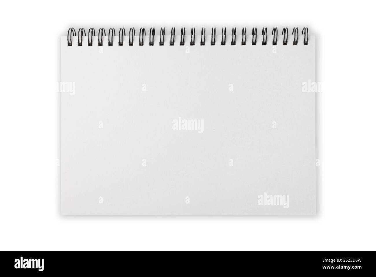 Blank notebook with ring spine isolated on white background Stock Photo