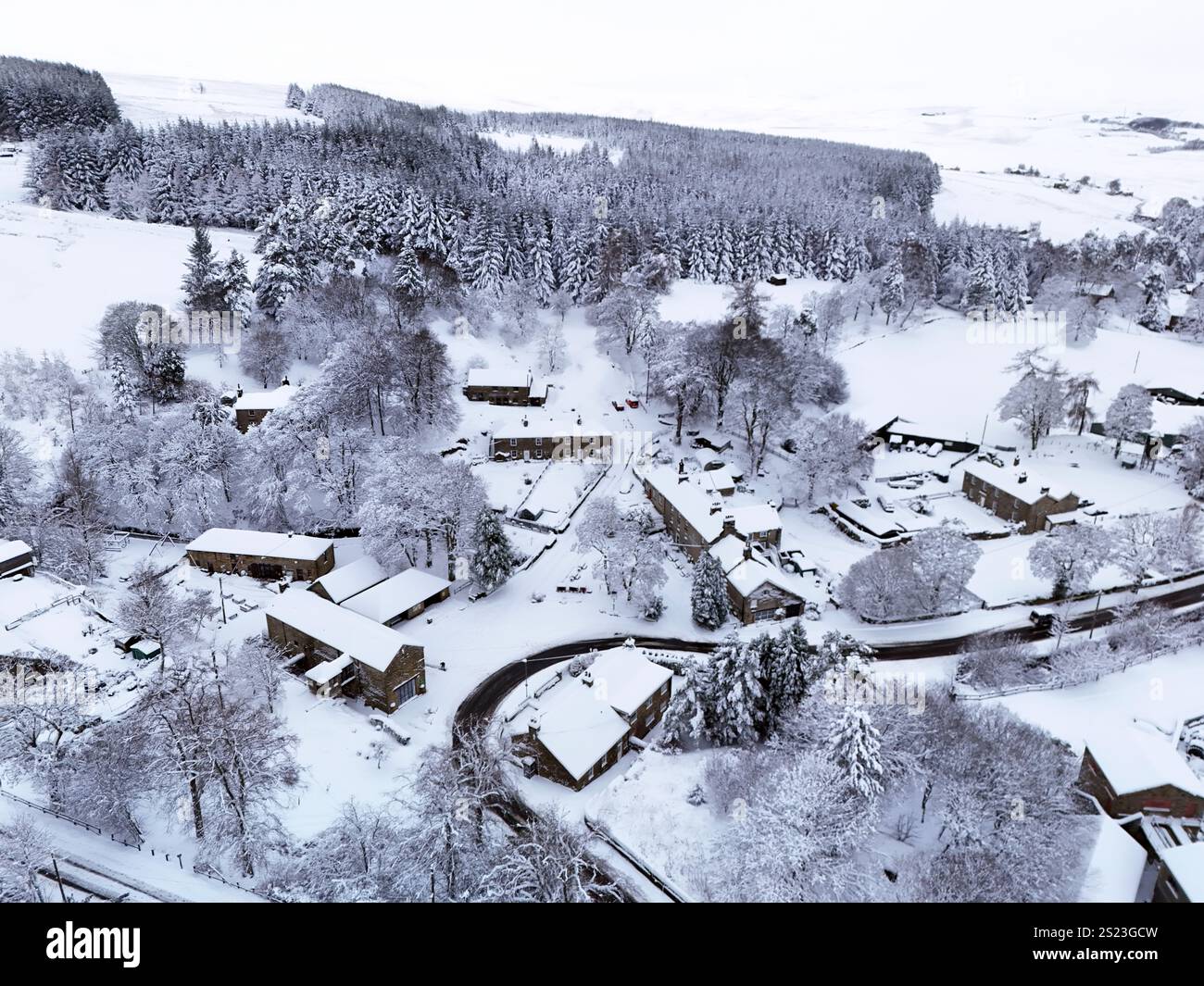 A blanket of snow at Allenheads, in the Pennines in Northumberland ...