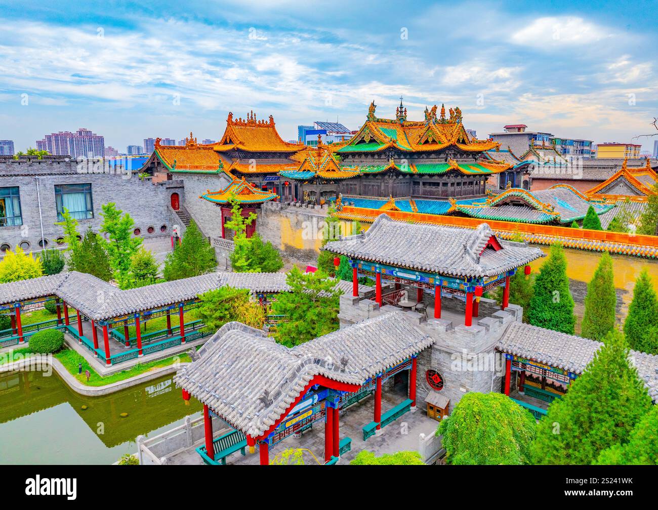 Ancient buildings of Houtu Temple in Jiexiu City, Jincheng, Shanxi Stock Photo