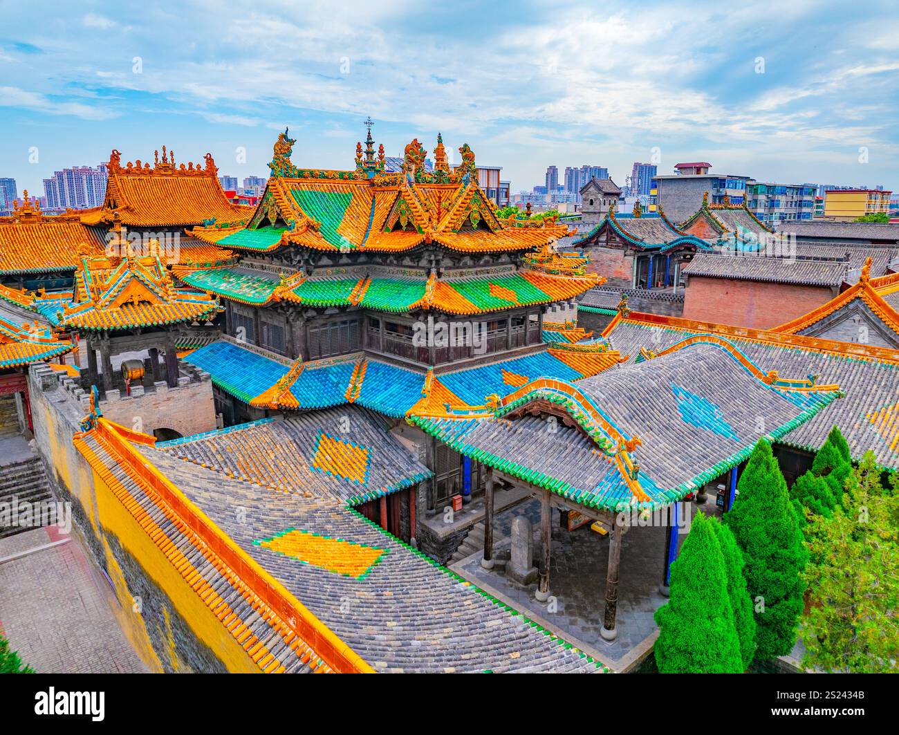 Ancient buildings of Houtu Temple in Jiexiu City, Jincheng, Shanxi Stock Photo