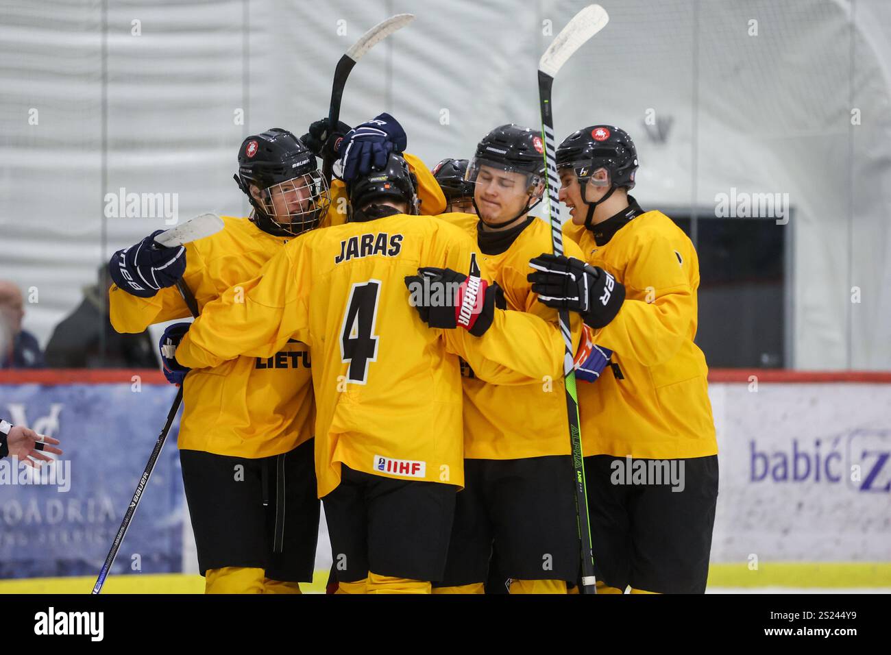 Zagreb, Croatia. 06th Jan, 2025. Players of Lithuania celebrate after ...