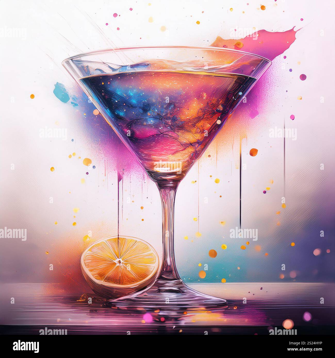 Cosmic Martini with Citrus Twist Stock Photo