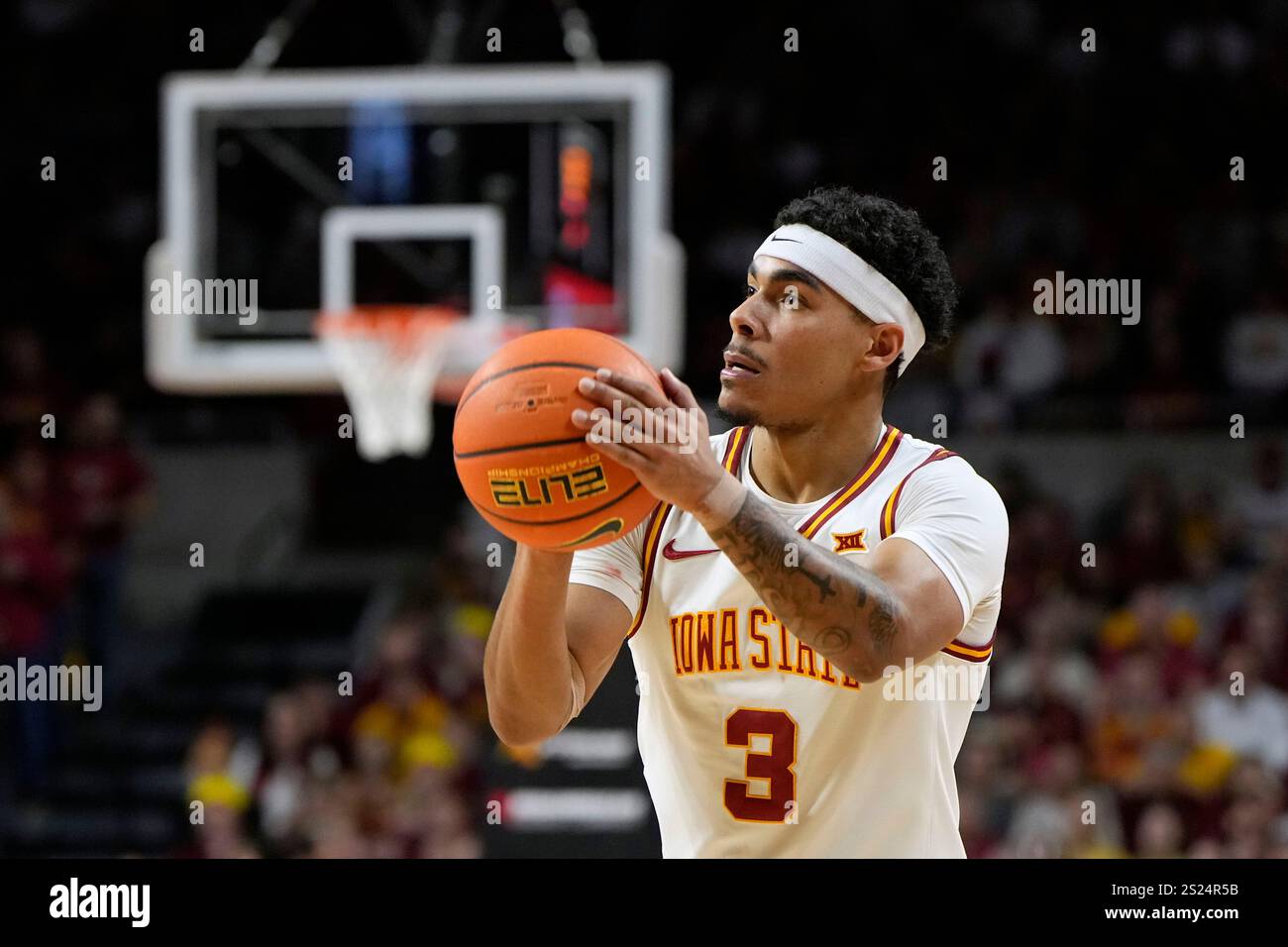 Iowa State guard Tamin Lipsey shoots during the second half of an NCAA