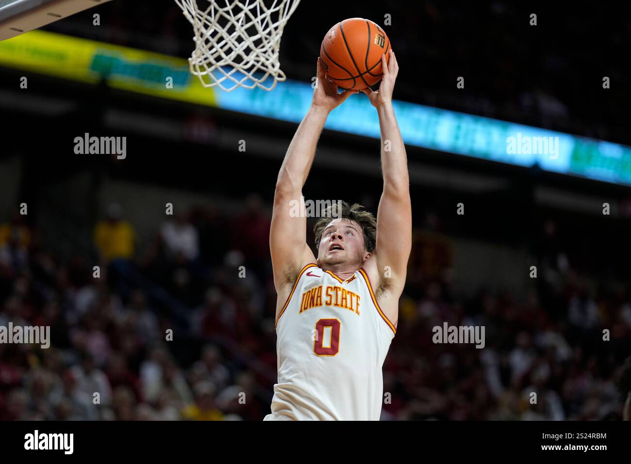 Iowa State guard Nate Heise drives to the basket during the second half