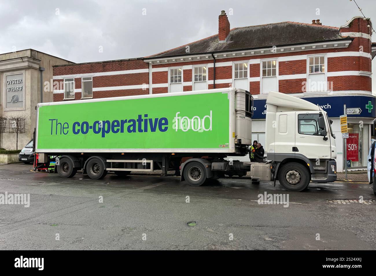 A Co-operative Food (Co-op) lorry parked in Mumbles. Swansea, Wales, United Kingdom. 31st December 2024. - Smartphone Captured Stock Image