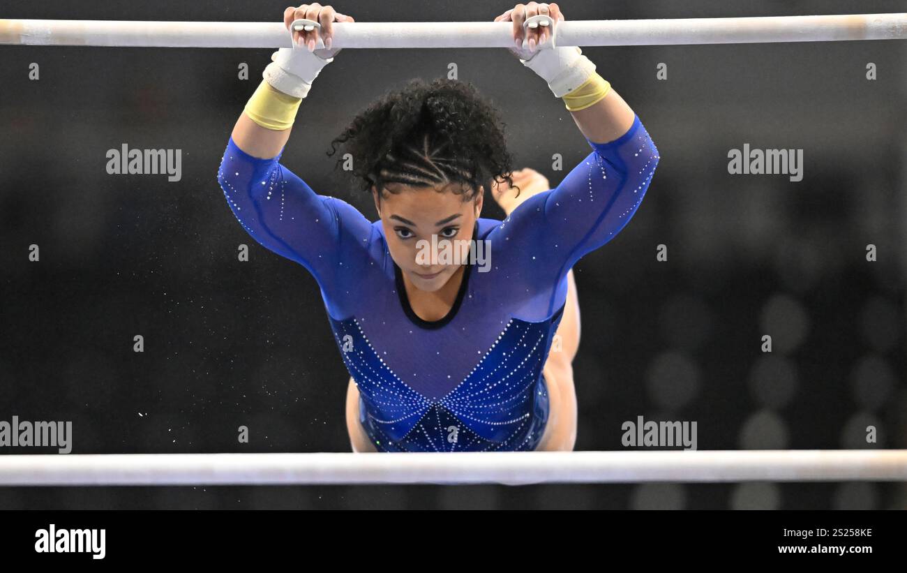 UCLA's Sydney Barros during an NCAA gymnastics meet on Saturday, Jan. 4
