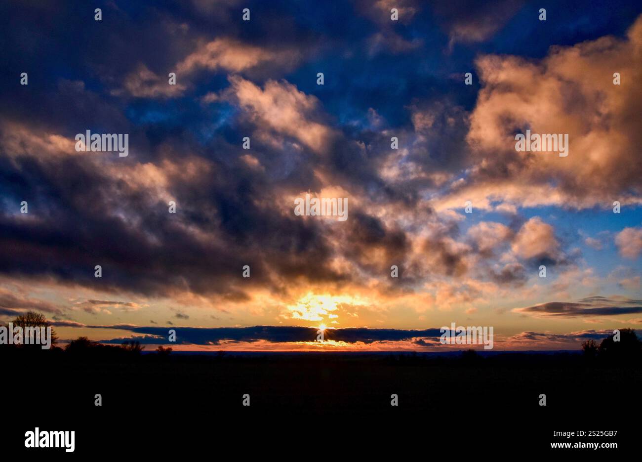 Dramatic sunset over Lincoln Stock Photo