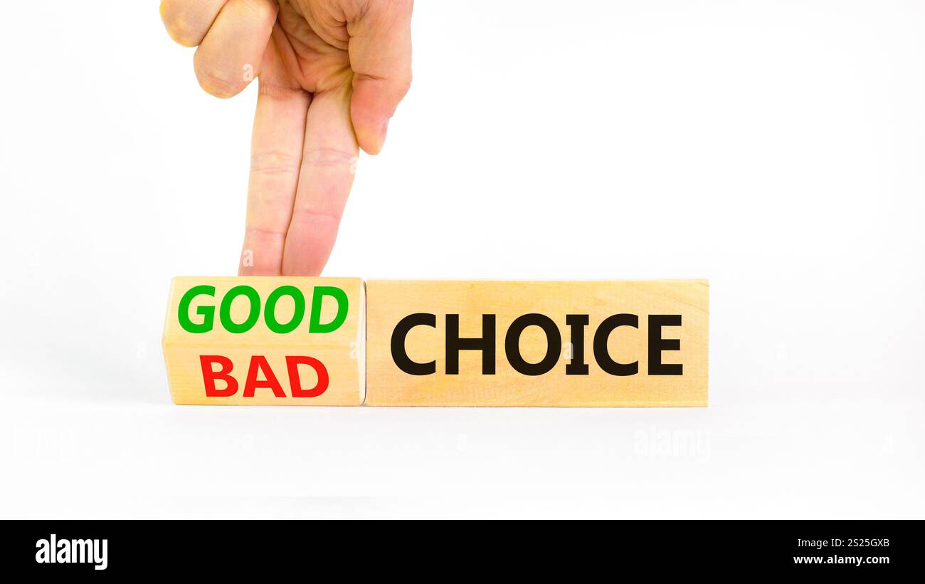 Good or bad choice symbol. Concept words Good choice or Bad choice on ...