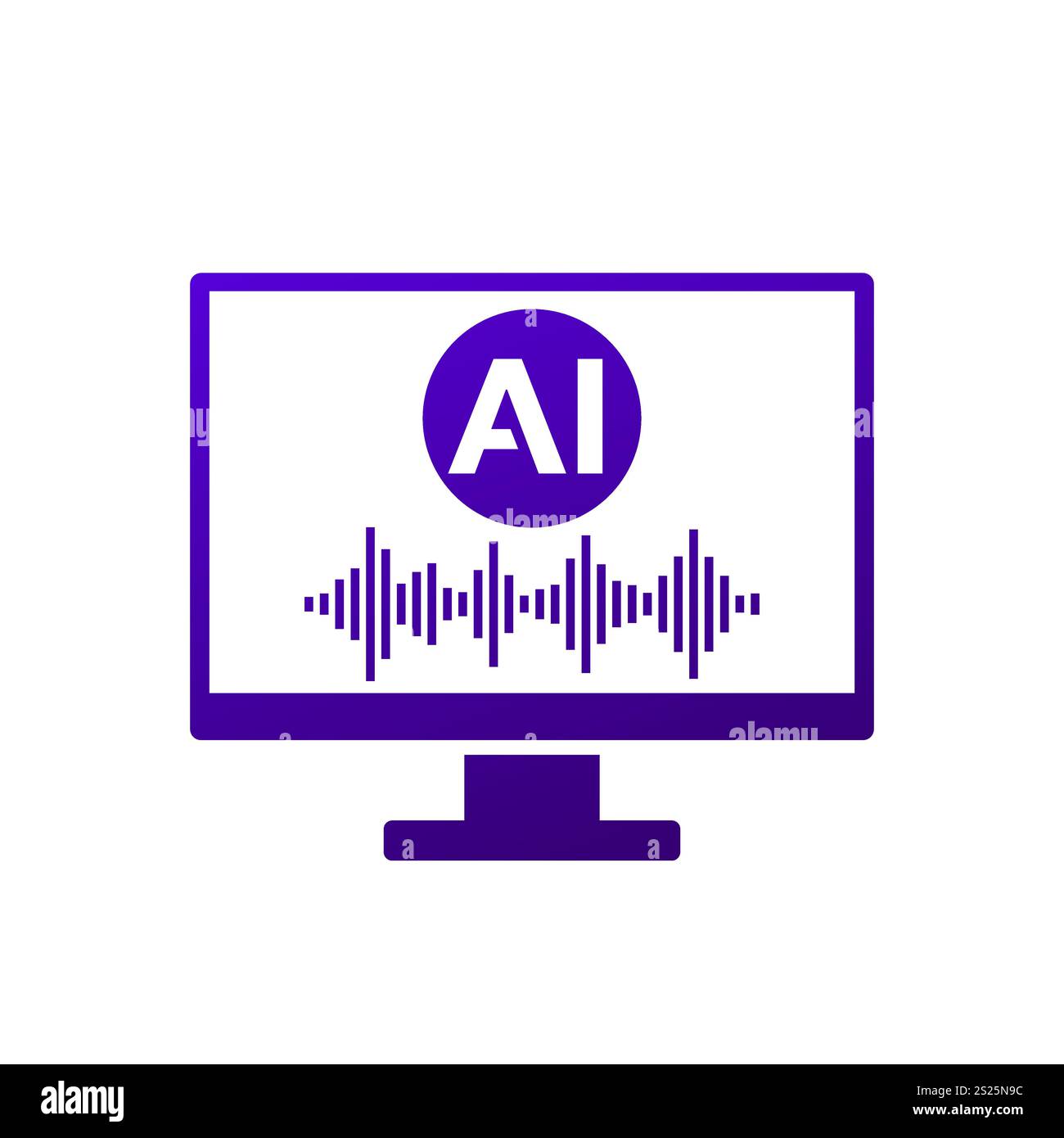 AI voice generator icon on white Stock Vector