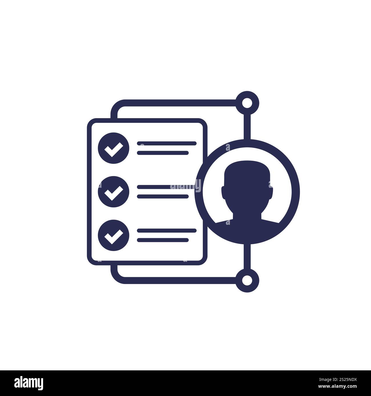 job qualification icon, man and checklist Stock Vector