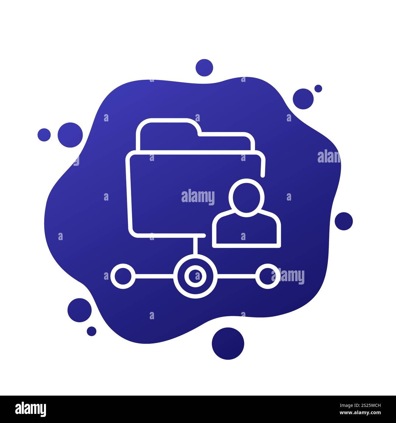 user directory line icon with folder, vector Stock Vector