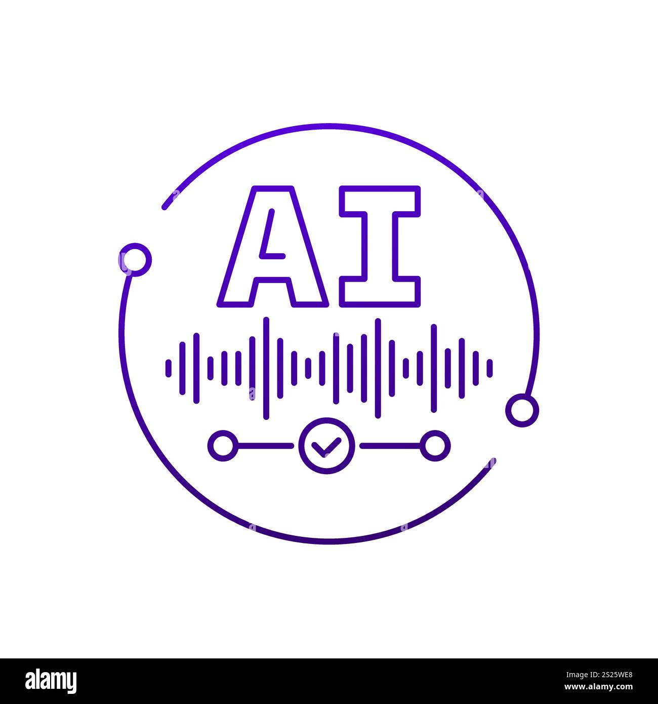 AI voice generator icon, line vector Stock Vector