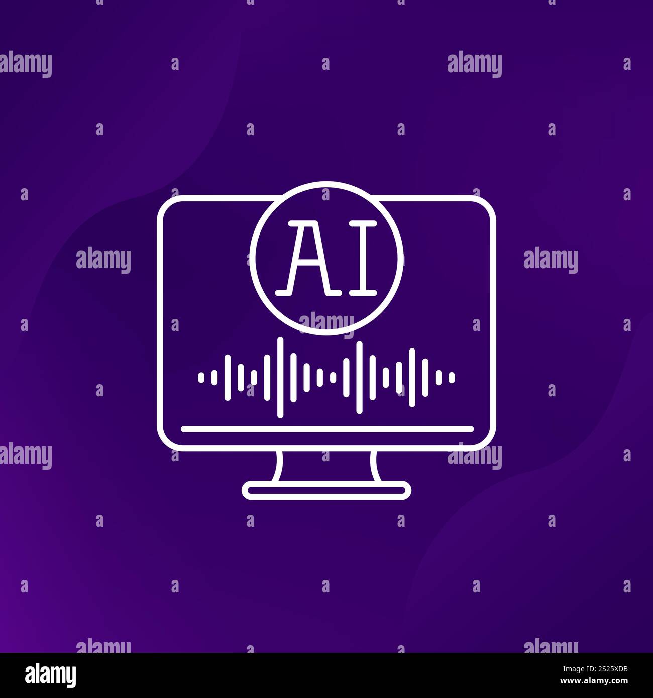 AI voice generator vector line icon Stock Vector