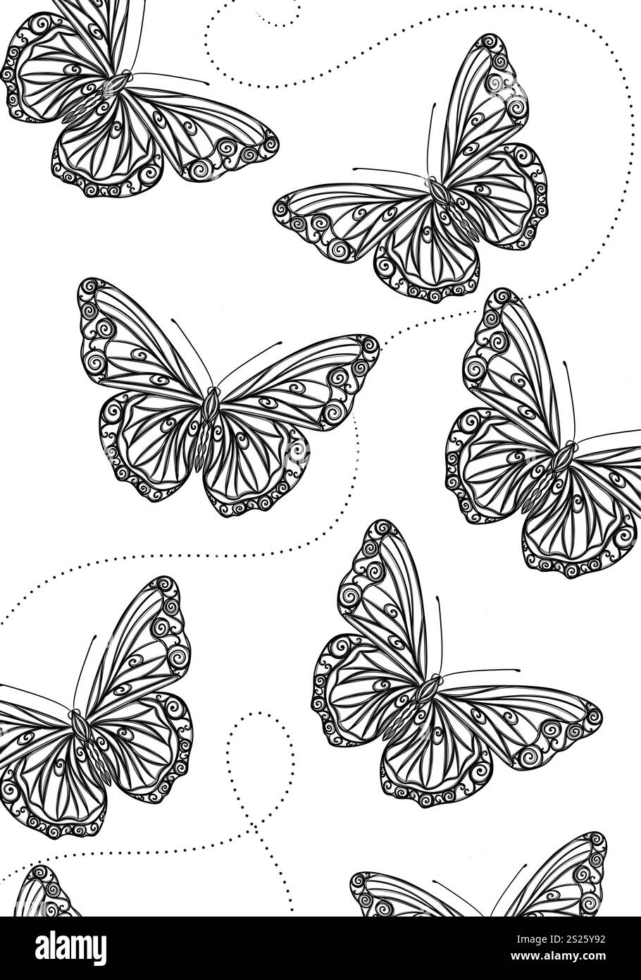 Betterfly Layout Pattern art butterfly, Layout for printing illustrations on T-shirts ...