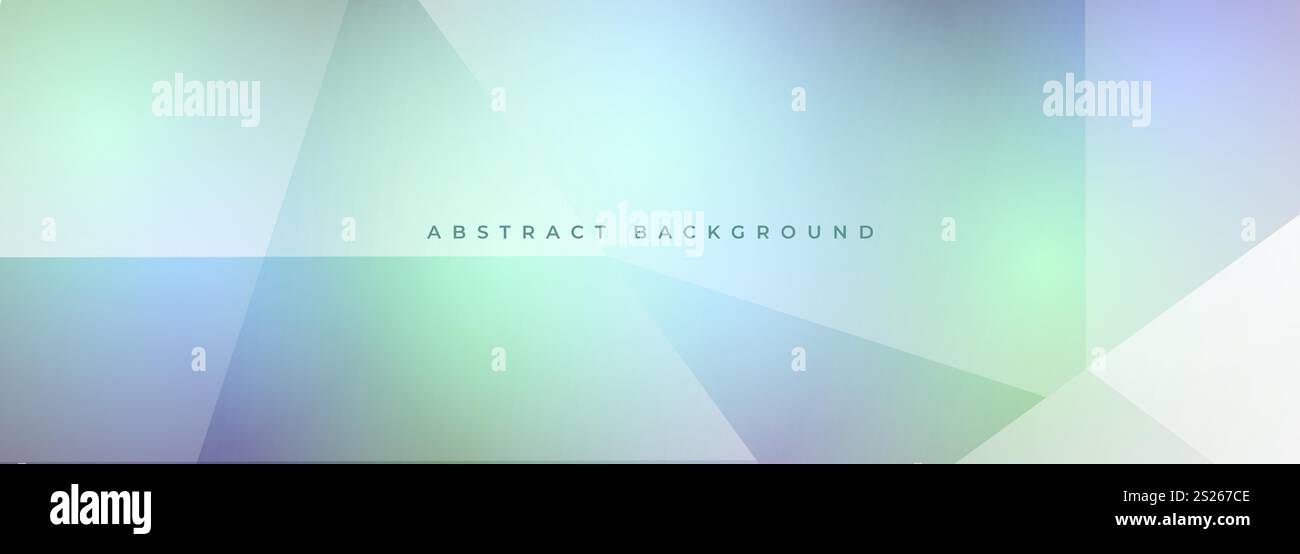Blue and green modern abstract wide background with geometric shapes ...