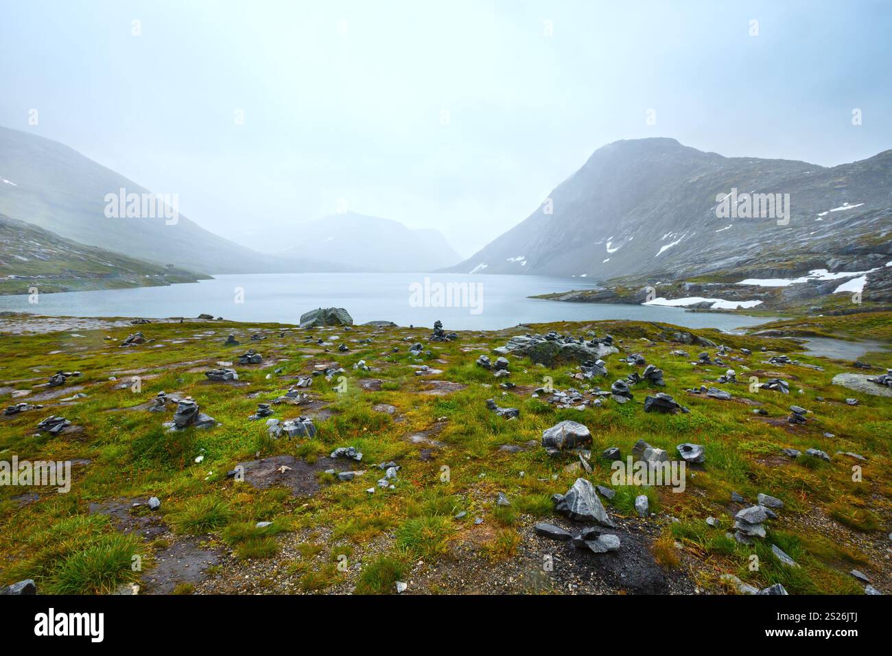 North Norway mountain spring tundra valley and small lake Stock Photo ...