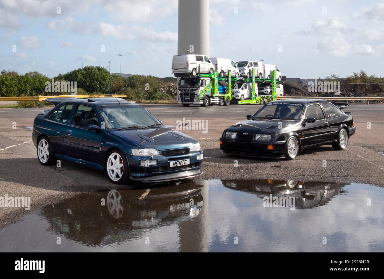 Ford Sierra and Escort RS Cosworth hot hatch cars Stock Photo - Alamy