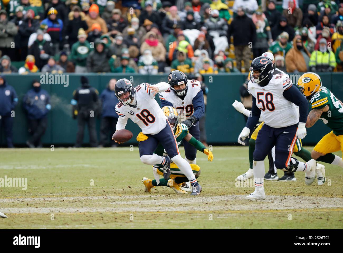 Chicago Bears quarterback Caleb Williams (18) during an NFL football