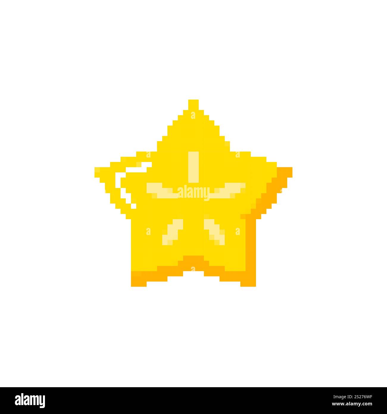 Pixel art yellow star with a bright, retro design. The vibrant 8-bit ...