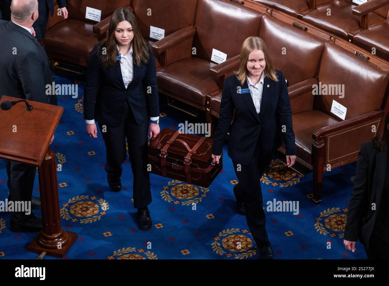 UNITED STATES JANUARY 6 Senate pages arrive for with the electoral college votes during a