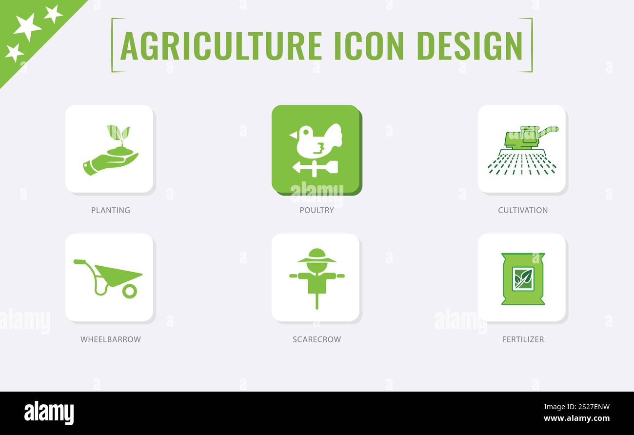 Set of outline icons related to agriculture. Linear icon collection. Editable stroke. Vector illustration Stock Vector