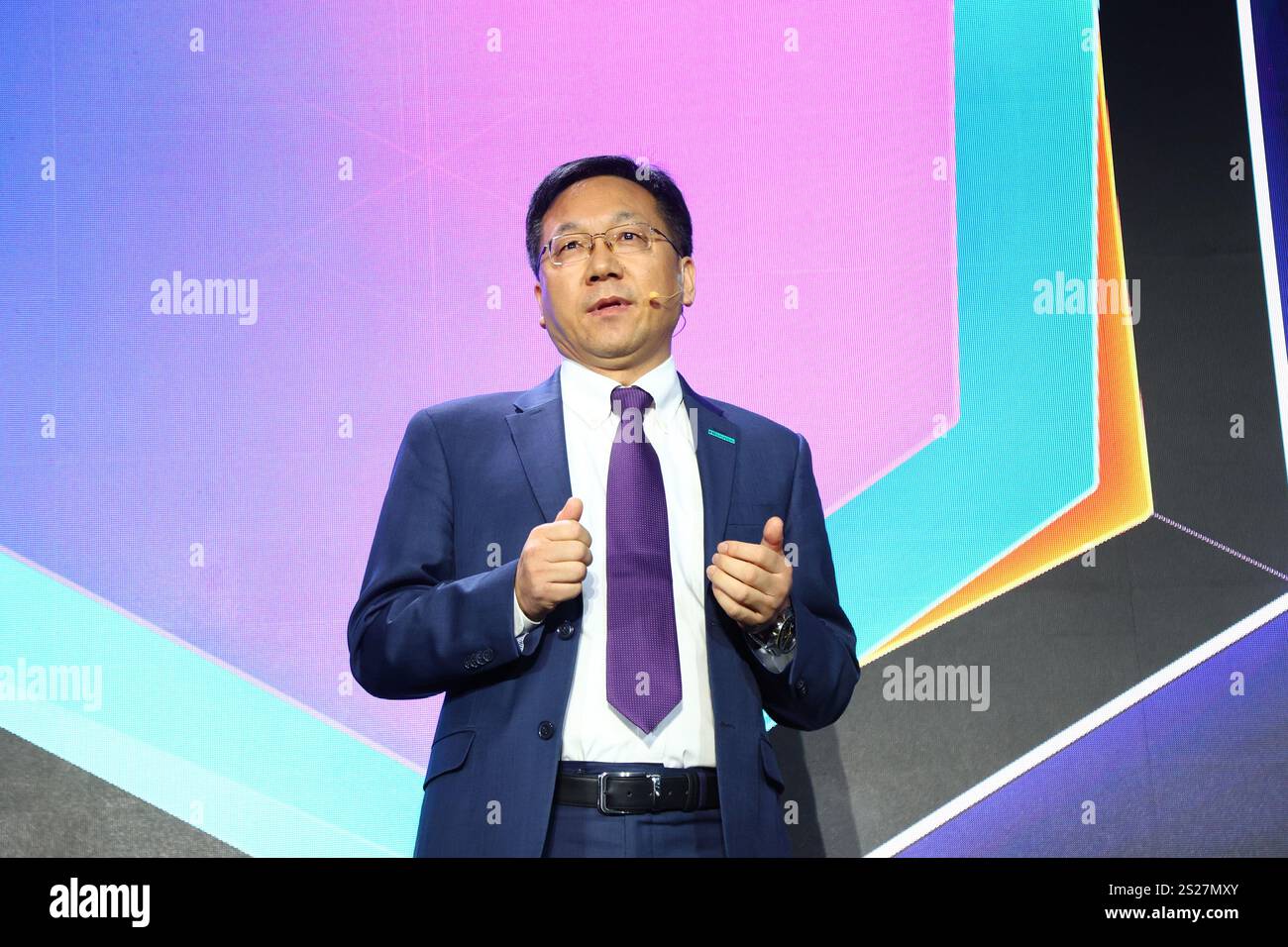 Dennys Li, President of Hinsense Visual Technology addresss the media